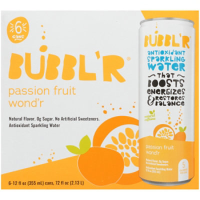 Bubbl'r Passion Fruit Wonder Sparkling Water Multipack - 6-12 Fl. Oz. - Image 3