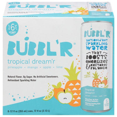 Bubbl'r Antioxidant Tropical Dream'r Sparkling Water Can Multipack - 6-12 Fl. Oz. - Image 3