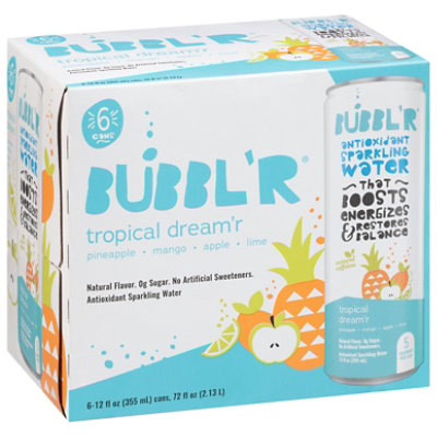 Bubbl'r Antioxidant Tropical Dream'r Sparkling Water Can Multipack - 6-12 Fl. Oz. - Image 2