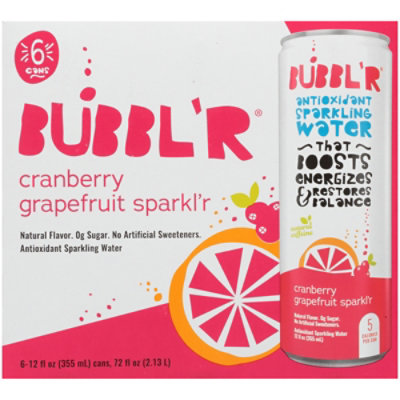 Bubbl'r Cranberry Grapefruit Sparkling Water Multipack - 6-12 Fl. Oz. - Image 3