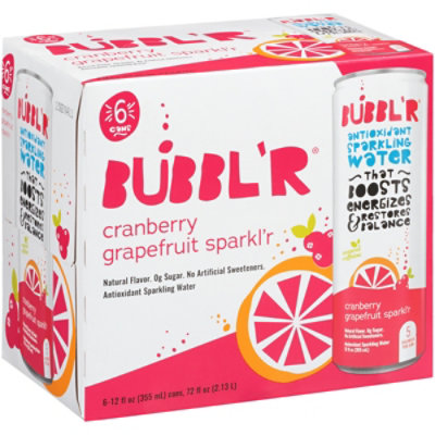 Bubbl'r Cranberry Grapefruit Sparkling Water Multipack - 6-12 Fl. Oz. - Image 2