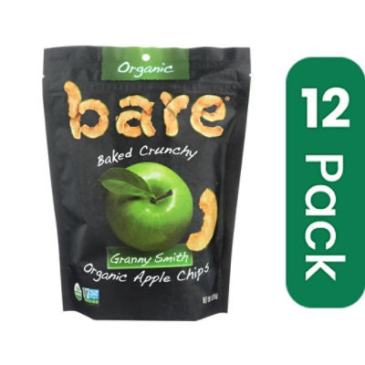 Bare Foods Apple Chips Organic Crunchy Great Granny - 3 oz (Pack of 12) - Image 1