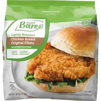 Just Bare Fully Cooked Lightly Breaded Chicken Breast Original Fillets - 24 Oz - Image 4