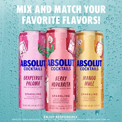 Absolut Variety Flavor Vodka Cocktails Multipack - 8-12 Fl. Oz. - Image 3