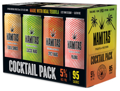 Mamitas Tequila Sunrise Spicy Margarita Lime And Paloma Variety Pack 8 Count - 2840 Ml - Image 1