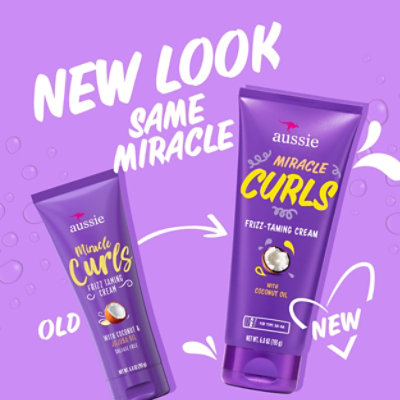 Aussie Miracle Curls Frizz Taming Curl Cream with Coconut & Jojoba Oil - 6.8 Fl. Oz. - Image 2