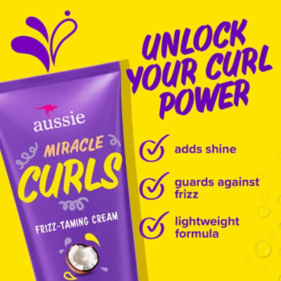 Aussie Miracle Curls Frizz Taming Curl Cream with Coconut & Jojoba Oil - 6.8 Fl. Oz. - Image 3