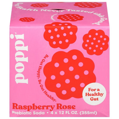 Poppi Probiotic Raspberry Rose 4 Count - 12 Fl. Oz. - Image 3