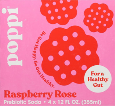 Poppi Probiotic Raspberry Rose 4 Count - 12 Fl. Oz. - Image 6