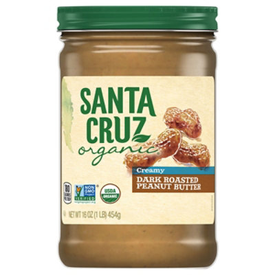 Santa Cruz Peanut Butter Creamy Dark Roasted Organic - 16 Oz - Image 3