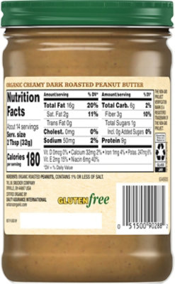 Santa Cruz Peanut Butter Creamy Dark Roasted Organic - 16 Oz - Image 6
