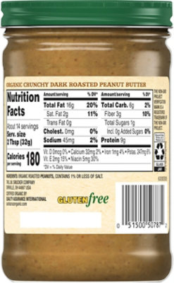 Santa Cruz Peanut Butter Crunchy Dark Roasted Organic - 16 Oz - Image 6