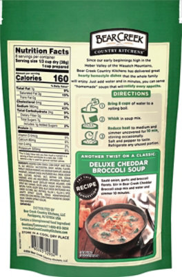 Bear Creek Country Kitchens Cheddar Broccoli Soup Mix Family Size - 10.6 Oz - Image 6