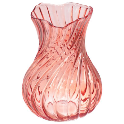 Debi Lilly Design Swirl Small Peach Amber Vase - Each - Image 3