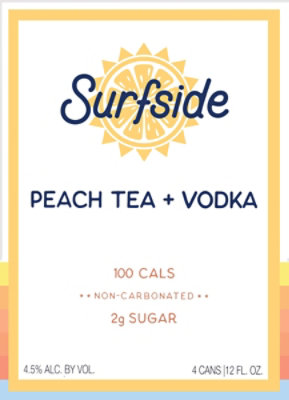 Surfside  Vodka Peach Iced Tea  Cans - 4-355 ML - Image 4