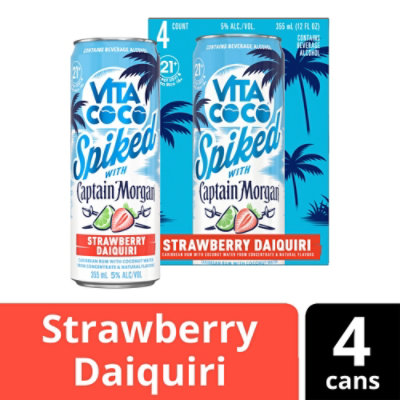 Vita Coco Spiked With Captain Morgan Strawberry Daiquiri - 4-12 Fl. Oz. - Image 2