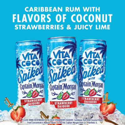 Vita Coco Spiked With Captain Morgan Strawberry Daiquiri - 4-12 Fl. Oz. - Image 2