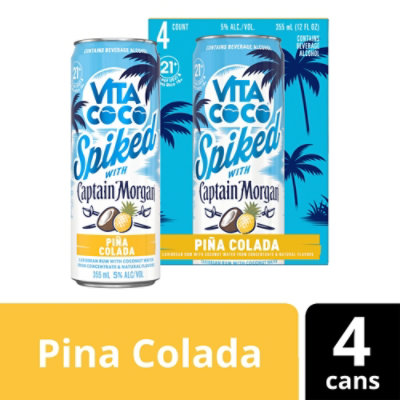 Vita Coco Spiked With Captain Morgan Pina Colada - 4-12 Fl. Oz. - Image 1