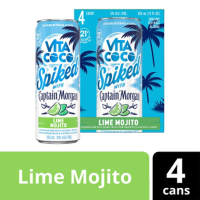 Vita Coco Spiked With Captain Morgan Lime Mojito - 4-12 Fl. Oz. - Image 1