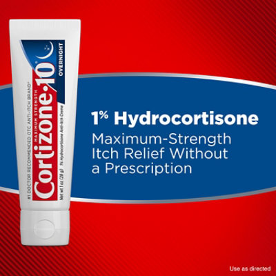 Cortizone 10 Overnight Creme Max Strength Anti Itch 1 Ounce Tube - 1 OZ - Image 4