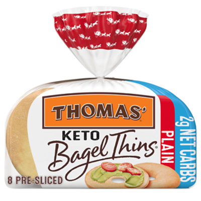 Thomas Keto 4 Net Carb Plain Bagel Thins 8 Count - 13 Oz - Image 1