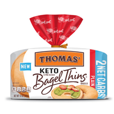 Thomas Keto 4 Net Carb Plain Bagel Thins 8 Count - 13 Oz - Image 2