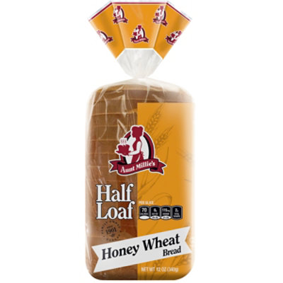 Aunt Millies Honey Wheat Half Loaf Bread - 12 OZ - Image 2