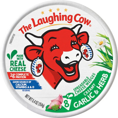 The Laughing Cow Creamy  Garlic & Herb Spreadable Cheese Wedges - 5.4 Oz  - Image 2