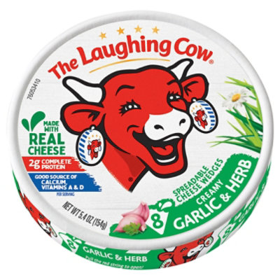 The Laughing Cow Creamy  Garlic & Herb Spreadable Cheese Wedges 8 Count - 5.4 Oz - Image 2
