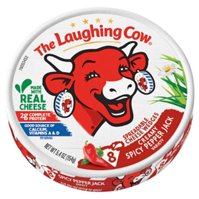The Laughing Cow Creamy Spicy Pepper Jack Spreadable Cheese Wedges 8 Count - 5.4 Oz - Image 2