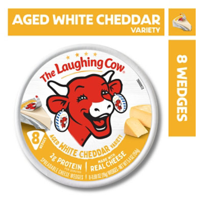 The Laughing Cow Creamy White Cheddar Flavor Spreadable Cheese Wedges 8 Count - 5.4 Oz