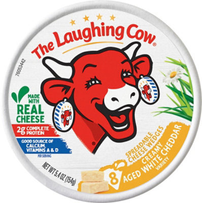 The Laughing Cow Creamy White Cheddar Flavor Spreadable Cheese Wedges 8 Count - 5.4 Oz - Image 1