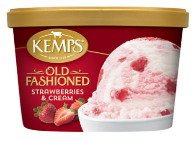 Kemps Old Fashioned Strawberries & Cream Ice Cream - 48 Oz - Image 2