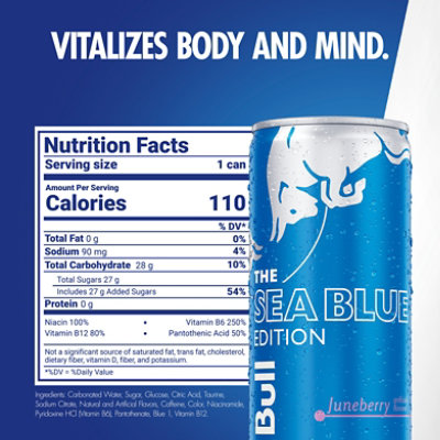 Red Bull Sea Blue Edition Energy Drink Juneberry - 8.4 FZ - Image 2