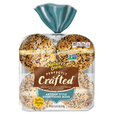 Nature's Own Perfectly Crafted Non-GMO Everything Hamburger Buns 8 Count - 18 Oz - Image 3