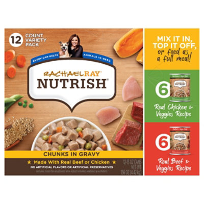 Rachael Ray Nutrish Chunks In Gravy Dog Food Beef And Chicken Variety Pack - 12-13 Oz. Cans - 12-13 OZ - Image 3