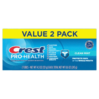 Crest Pro-health Clean Mint Toothpaste Twin Pack 2- 4.3 Oz - 8.6 OZ - Image 7