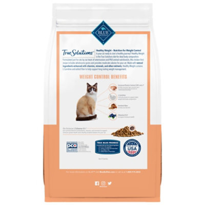 Blue Buffalo True Solutions Healthy Weight Natural Dry Food for Adult Cats Chicken Bag -  3.5 Lb - Image 2