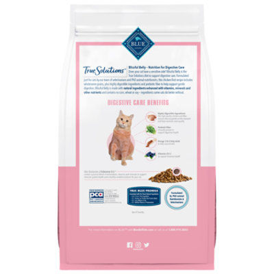 Blue Buffalo True Solutions Blissful Belly Dry Food for Adult Cats Chicken Bag - 3.5 Lb - Image 2