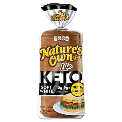 Nature's Own Life Keto Soft White Bread Net 1 Carb Sliced White Keto Bread- 16 Oz - Image 4