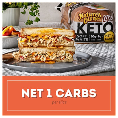 Nature's Own Life Keto Soft White Bread Net 1 Carb Sliced White Keto Bread- 16 Oz - Image 7