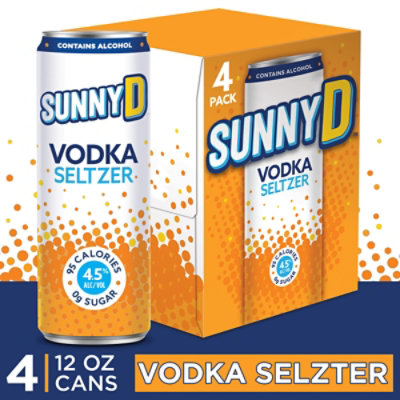 Sunny D Vodka Seltzer 4 Count - 12 Fl. Oz. - jewelosco