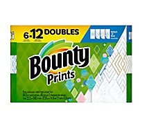 Bounty 6 Double Roll Select A Size Print Tissue - 6 Count