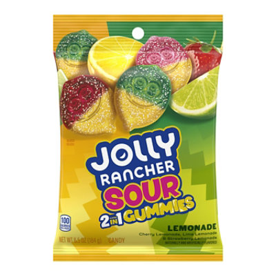 Jolly Rancher Gummies Sour Lemonade Stand 2 In 1 Fruit Flavored Candy Bag - 6.5 Oz