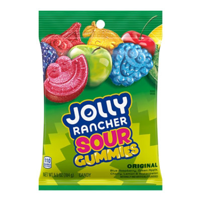 Jolly Rancher Gummies Sours Assorted Fruit Flavored Candy Bag - 6.5 Oz.