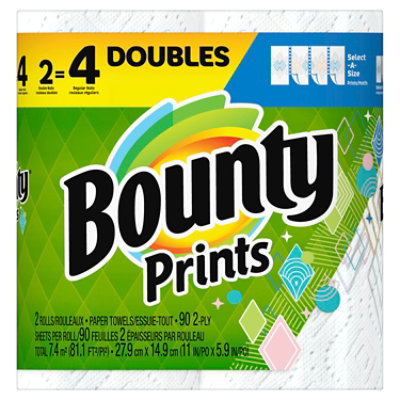Bounty 2dr Sas Print Paper Towel Tissue 2 Count Safeway
