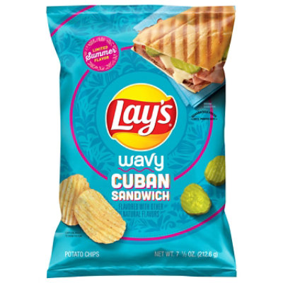 Lay's Wavy Cuban Sandwich Potato Chips - 7.5 Oz