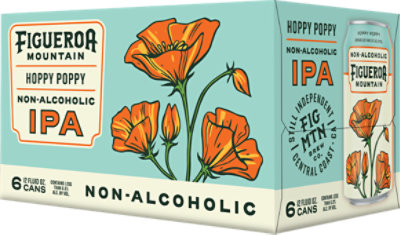 Figueroa Mountain Hoppy Poppy Non Alcoholic Ipa In Cans - 6-12 Fl