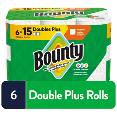 Bounty 6 Double Plus White Tissue - 6 Count - Image 1