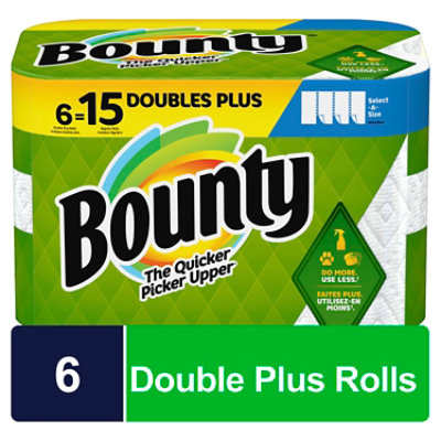 Bounty 6 Double Plus Select A Size White Tissue - 6 Count - Image 1